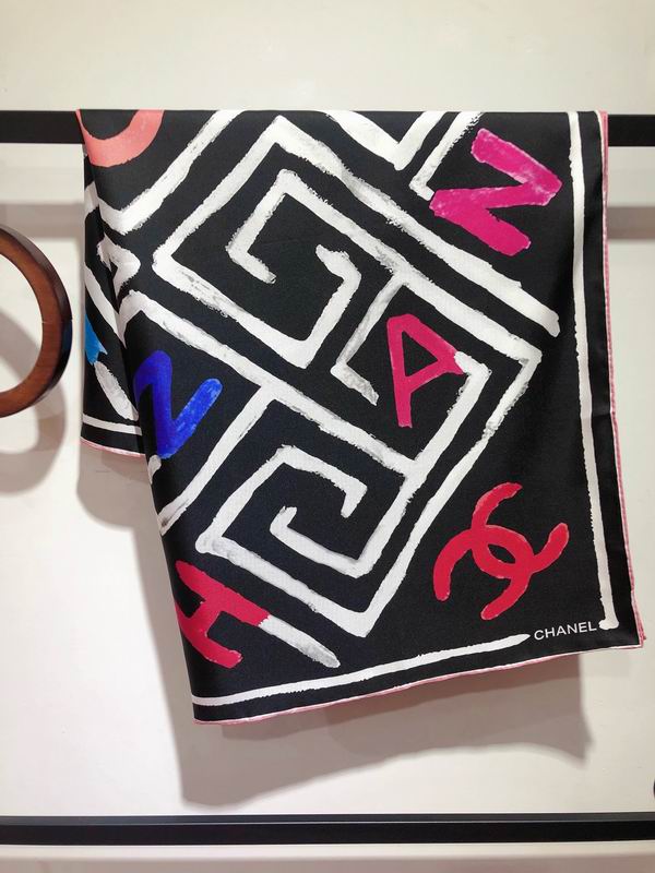 Chanel  silk scarf 90X90cm E04 (4)
